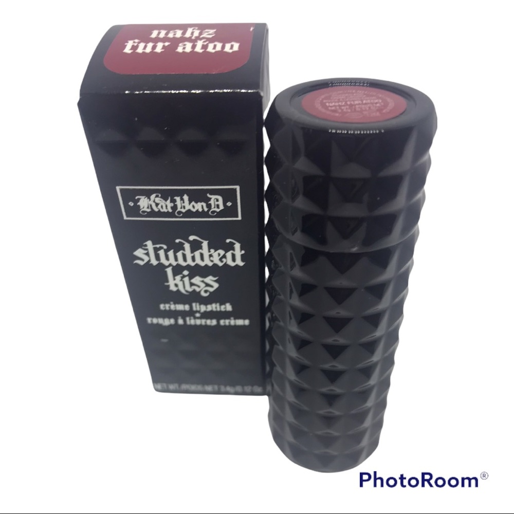KVD KAT VON D STUDDED KISS CREME LIPSTICK NAHZ FUR ATOO GOTH GOTHIC GLAM NEW BOX - Picture 6 of 9